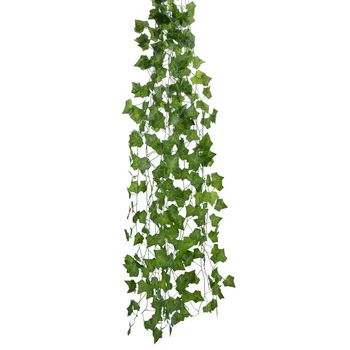 12db 2.3 M Ivy green Hamis Levelek Garland Növény Szőlő Lombozat lakberendezés Műanyag Rattan string Fali Dekor Mesterséges Növények 1