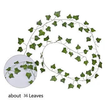 12db 2.3 M Ivy green Hamis Levelek Garland Növény Szőlő Lombozat lakberendezés Műanyag Rattan string Fali Dekor Mesterséges Növények 5