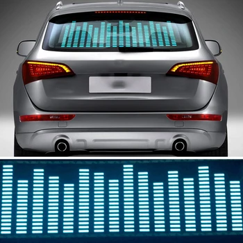 45x11cm LED DC Auto Tartozékok Autó Ritmus 12V Fény, Hang Aktivált, Equalizer Matrica Fény Lámpa