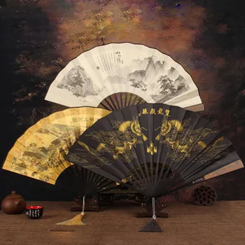 1db Retro Összecsukható tassel Fan, a Kínai Stílusban Dekoratív Emberek Zsebében Bambusz Kezelni Kezét Rajongó