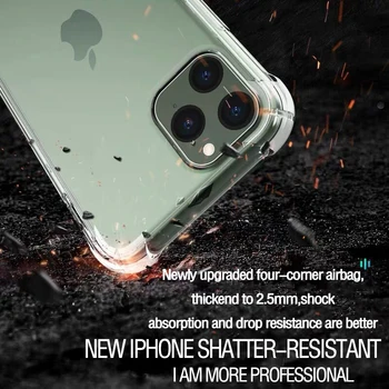 Átlátszó Ütésálló Puha Szilikon tok iPhone 12 11 Pro Max X XR XS 8 7 6 6 Plusz SE 2020 12 Mini Esetében 360 Védeni Borító 4