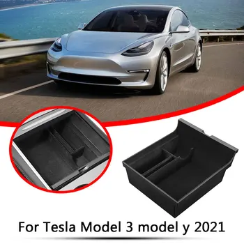 Új Érkezés középkonzol Szervező Karfa Másodlagos Tároló Tálca a Tesla Model 3-Y 2021 Autók Belső Kiegészítők 4