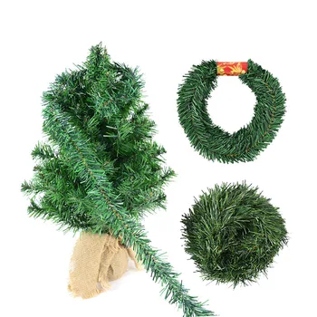 5cm Széles Mesterséges Tű Levél Zöld Szőlő PVC Vezeték Sodrott Rattan Hamis Növény Fenyő Fa Levelei Kézműves Karácsonyi Dekoráció 3