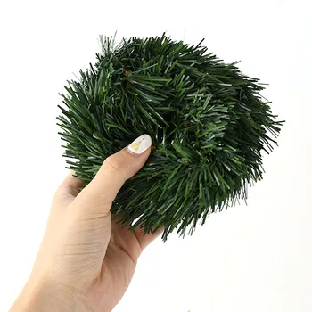 5cm Széles Mesterséges Tű Levél Zöld Szőlő PVC Vezeték Sodrott Rattan Hamis Növény Fenyő Fa Levelei Kézműves Karácsonyi Dekoráció 4