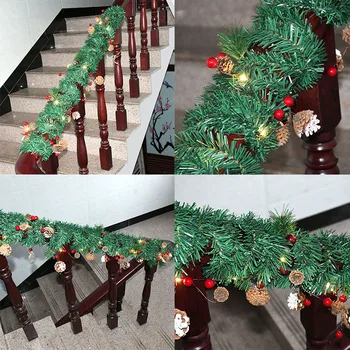 5cm Széles Mesterséges Tű Levél Zöld Szőlő PVC Vezeték Sodrott Rattan Hamis Növény Fenyő Fa Levelei Kézműves Karácsonyi Dekoráció 5
