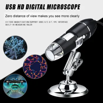 1600X Digitális Mikroszkóp Kamera 3in1 C-Típusú USB Hordozható Elektronikus Mikroszkóp Készlet LED Nagyító mobiltelefon Javítás