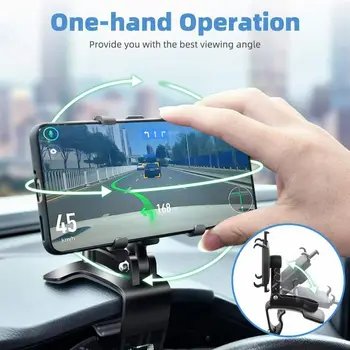 360° - os Kocsi Multifunkcionális Telefon tulajdonosa Napellenző Tükör Műszerfal GPS Okostelefon tartó Állvány Univerzális Mobiltelefon Tartozékok