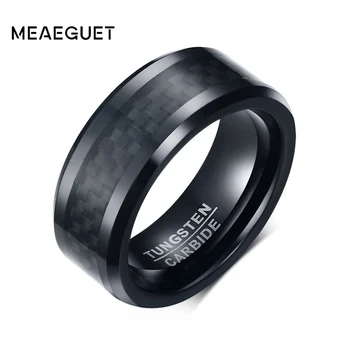 Meaeguet Fekete Szénszálas Volfrám-Karbid Gyűrű, Férfi Esküvői Zenekarok Eljegyzési Judit Ékszerek