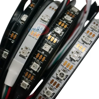 WS2812B Okos pixel led szalag lámpa;1m/2m/3m/4m/5m WS2812 IC;30/60/144 képpont/led/m;IP30/IP65/IP67,DC5V led szalag lámpa 2