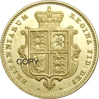 Nagy-Britannia 1/2 Szuverén Victoria 1. portré 1838 - 1861 20db Brass Fém Érmék Másolat