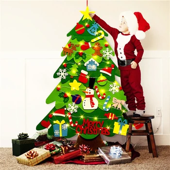 DIY Éreztem, karácsonyfa Boldog Karácsonyi Dekoráció az Otthoni 2021 Boldog Karácsonyi Dísz Xmas Navidad Ajándékok Gyerekeknek Új Év
