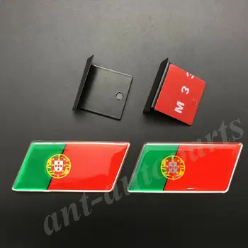 2x Portugália portugál Zászló Autó Hűtőrács Grill Embléma Jelvény Matricák Matrica