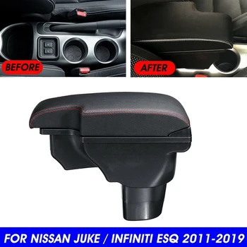 Nissan Juke Infiniti ESQ 2011-2019 Középső Kartámasz-Konzolok Tároló Doboz Korlátok Dupla Réteg Tároló W/ 3 USB Port