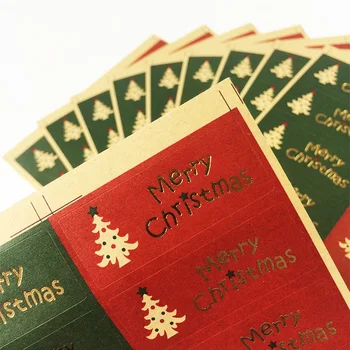 100 Db/sok Boldog Karácsonyt csomag Pecsét Matrica karácsonyfa Ajándék Címke, Matrica Scrapbooking Karácsonyi Party Dekoráció
