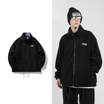 Egyetlen Út Férfi Polár Kabát Férfi Téli Surci Kabát Férfi Hip-Hop Japán Streetwear Kétoldalas Kabátok Férfi 4